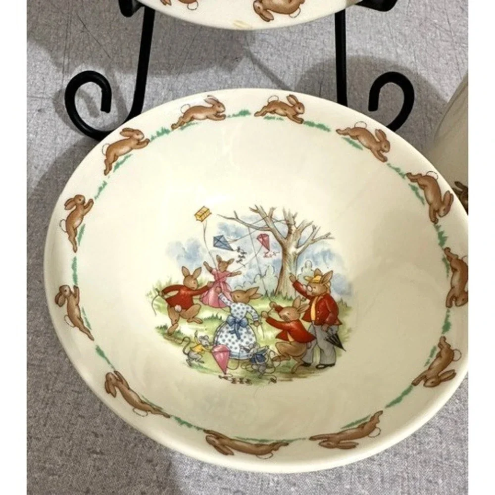 Royal Doulton Bunnykins 3 Piece Porcelain Kids Dinnerwear Set Plate Bowl Cup